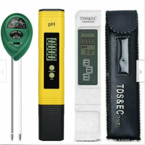 土壤三合一  水质EC电导率检测笔  水质PH酸碱度检测仪快递袋套装