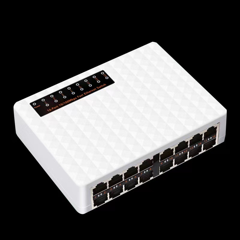 16口百兆塑壳网络分线器网络100M监控专用以太网百兆交换机Switch
