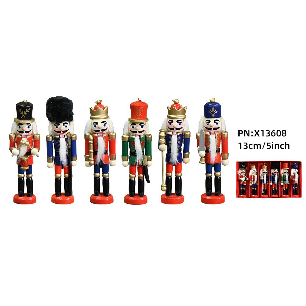 13cm conjunto de seis instrumentos de dopamina colgante árbol de navidad Amazon nueces suministros cascanueces soldados en stock