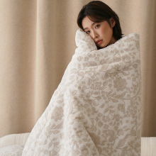 A类可机洗一体雪花被丨韩国绒雕花自发热纤维冬被 瞬间暖感不压身