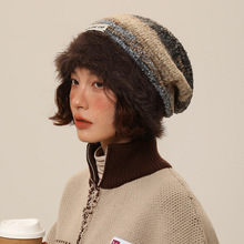 帽控丨羊毛混纺包头针织堆堆帽子女显脸小秋冬保暖百搭情侣毛绒帽
