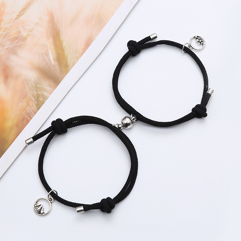 Magnetic Attraction Sea Vows Couple Bracelets Pair for Men and Women Handmade Woven Bracelet Jewelry Wholesale Magnetic Design Magnetic Attraction Sea Vows Couple Bracelets Pair for Men and Women Handmade Woven Bracelet Jewelry Wholesale Magnetic Design