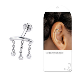 G23 Titanium Chain Earrings European Bone Stud Nose Stud Navel Piercing Simple Personalized Accessory