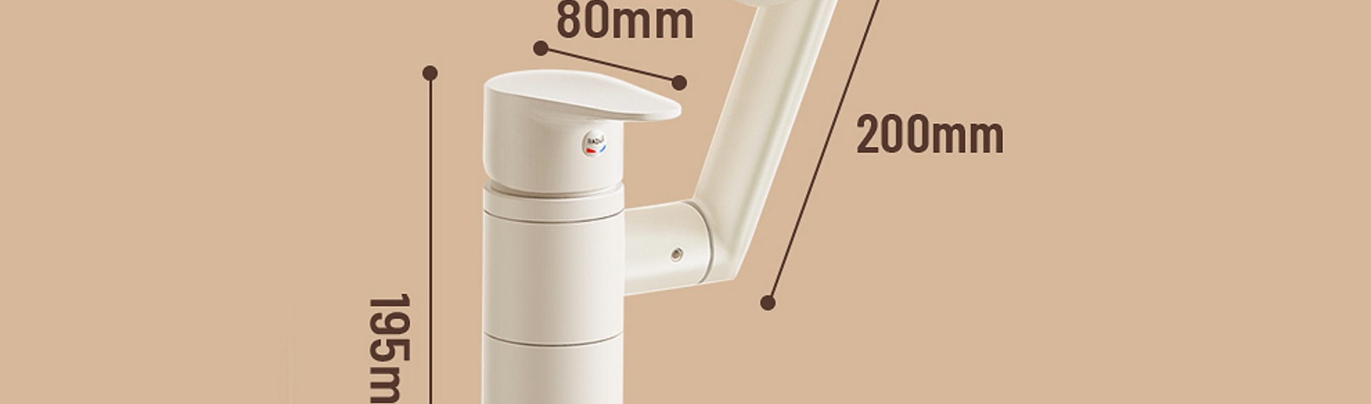 Cream white bathroom washbasin faucet, bathroom washbasin and basin, all-copper cold and hot universal mechanical arm undefined