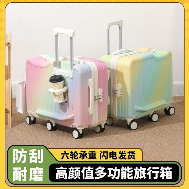 Child-sized suitcase for riding, women's 22inch sturdy and durable trolley suitcase, men's 24-inch carry-on 20inch password suitcase