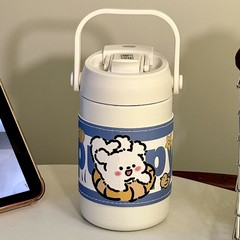 保温カップ女子ins高颜値シンプル小衆大容量ストロー携帯かわいい食品級学生カップ