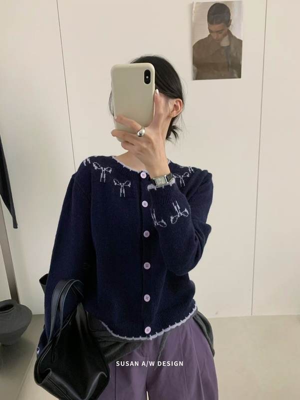 苏珊 2025年韩系圆领毛针织衫秋冬新款外搭宽松毛衣上衣女26779|undefined