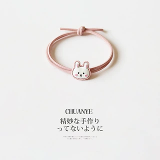 粉色兔子头绳女网红2022年新款气质发绳可爱小皮筋女扎头发圈