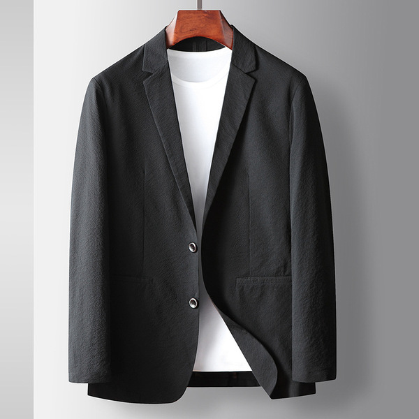 Men's casual suit 2026 spring and summer slightly wrinkled stretch…
