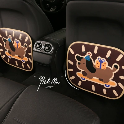 Cartoon cute variety of car seat back anti-kick pad dirt-resistant and easy to clean universal rear seat back anti-dirt protection