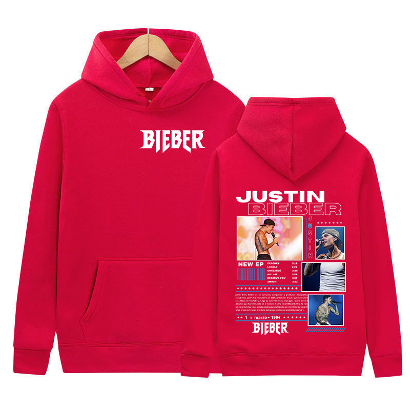 El rapero Justin Bieber Tour 2025 Suéter para hombres y mujeres Retro de alta calidad Moda super deportivo