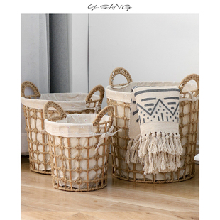 Woven Dirty Clothes Basket Dirty Clothes Basket Clothes Storage Basket Toys Antique Style High Beauty Value Rattan Woven Household Japanese Style Middle Bedroom