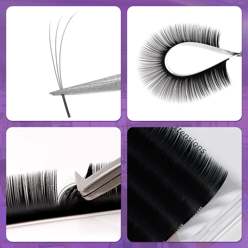 Fábrica transfronteriza 0.07 densa línea de cabello redondo único denso Fox más pestañas florecientes injerto de pestañas