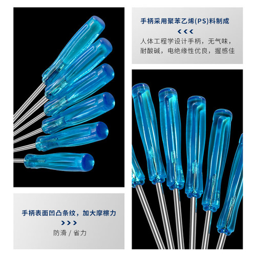 Crystal Mini Screwdriver Small Blue Batch 3.0 2.0 Cross Slotted Glasses Watch Toy Screwdriver Wholesale