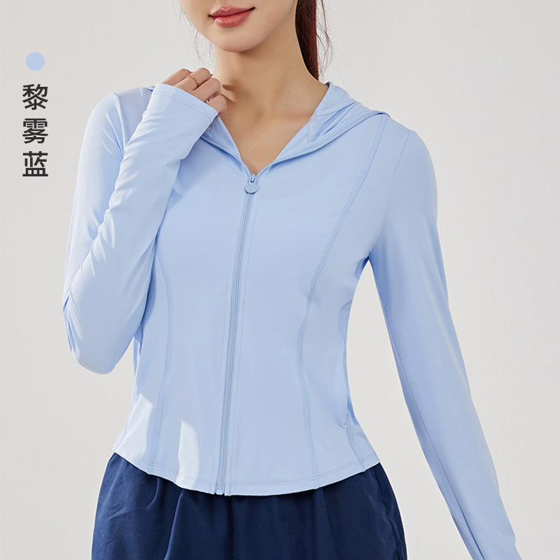 天青礁同モデルの原糸型氷感修身日焼け止め服女性速乾通気UPF50屋外紫外線防止