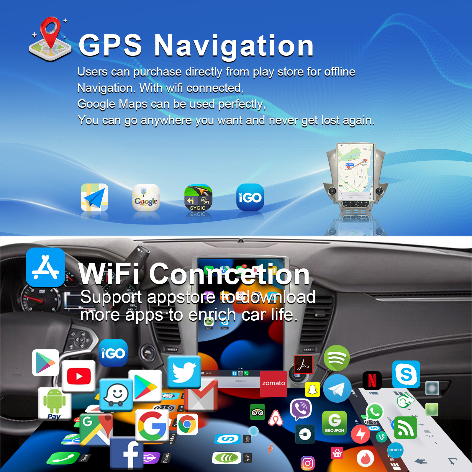 GMC Yukon 2014-Car AV Smart Navigator Car GPS Android Navigation