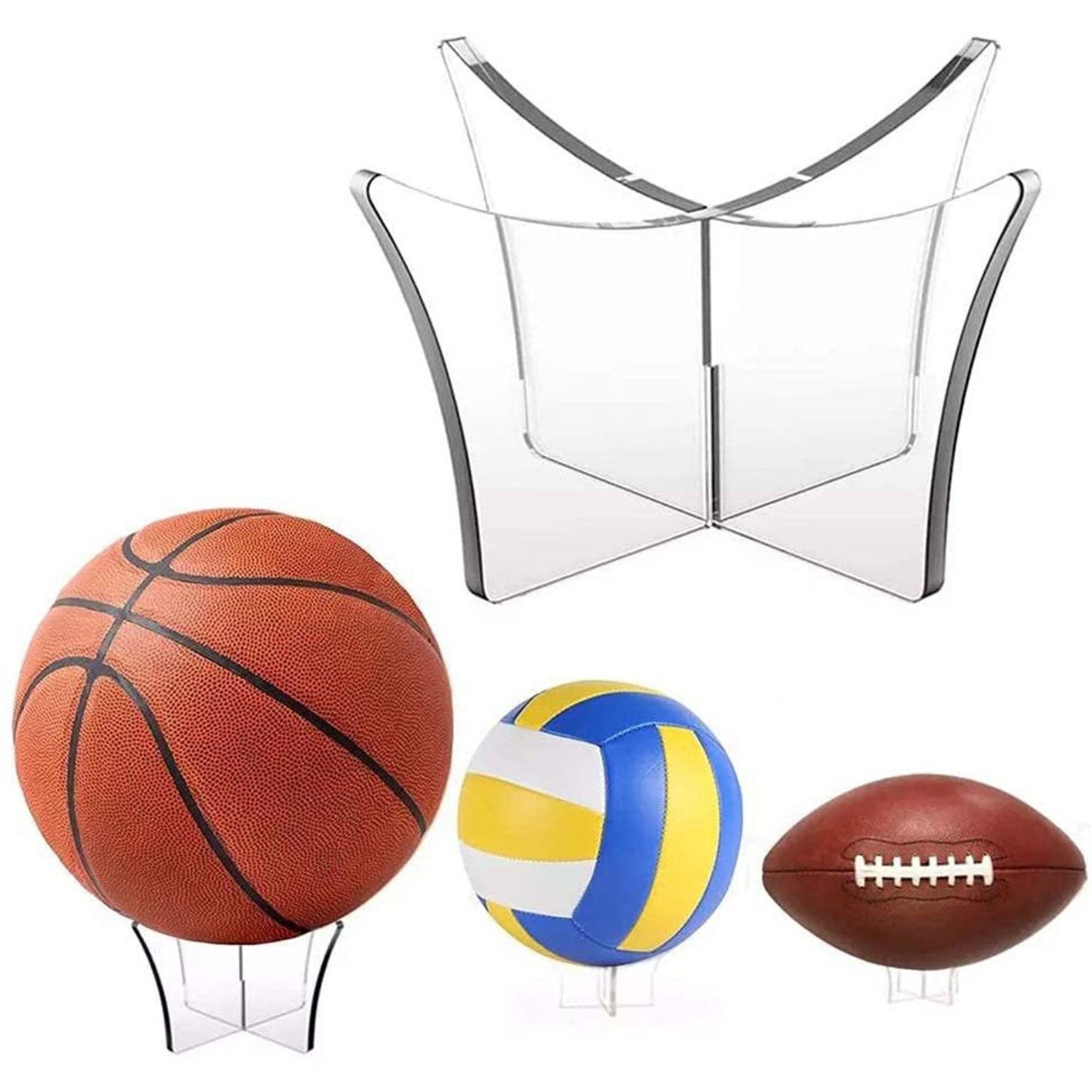 Acrylic Football Basketball Volleyball Softball Rugby Stand Ball Stand Display Stand Multi-Color Ball Bracket