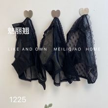 魅丽翘M1225纯黑色性感蕾丝女内裤 花边小丁字内裤 3条装盒装内裤