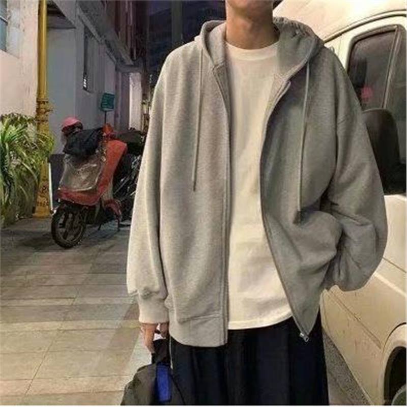 카디건 지퍼 스웨트셔츠 라이트 그레이