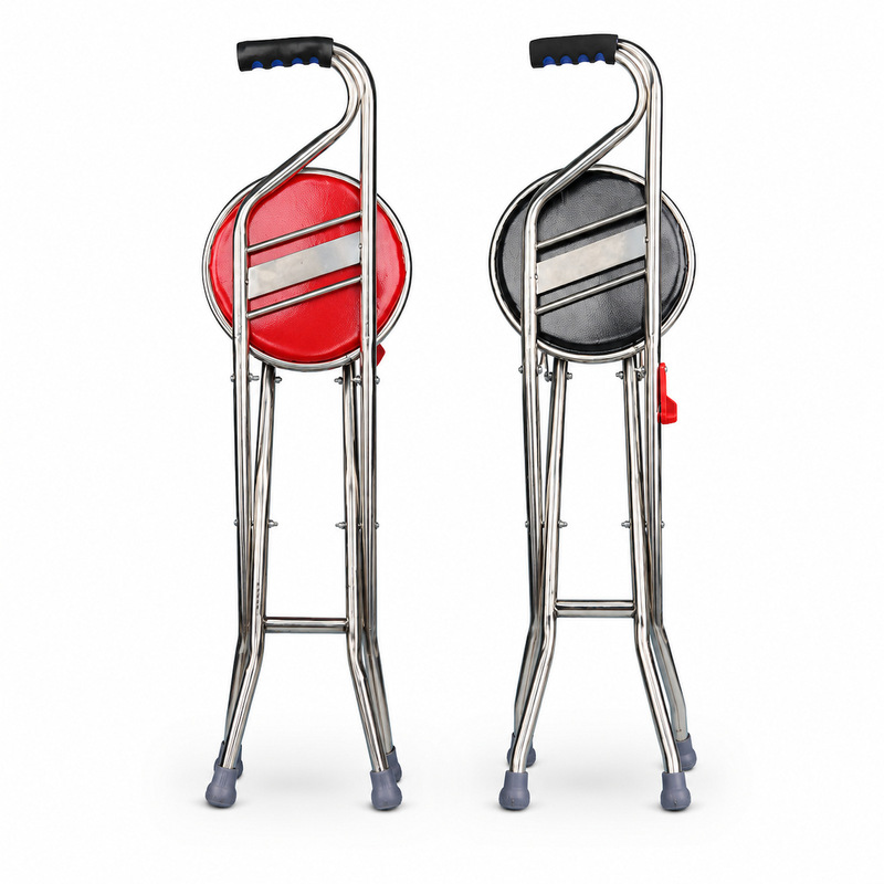 Manufacturer Customized Crutches, Chairs, Canes, Four-Legged Multi-Functional Stools, Anti-Slip, Foldableable Crutches for the Elderly to Sit on Manufacturer Customized Crutches, Chairs, Canes, Four-Legged Multi-Functional Stools, Anti-Slip, Foldableable Crutches for the Elderly to Sit on