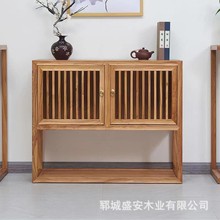 老榆木餐边柜实木新中式靠墙茶水柜轻奢小尺寸矮柜茶叶柜简约现代