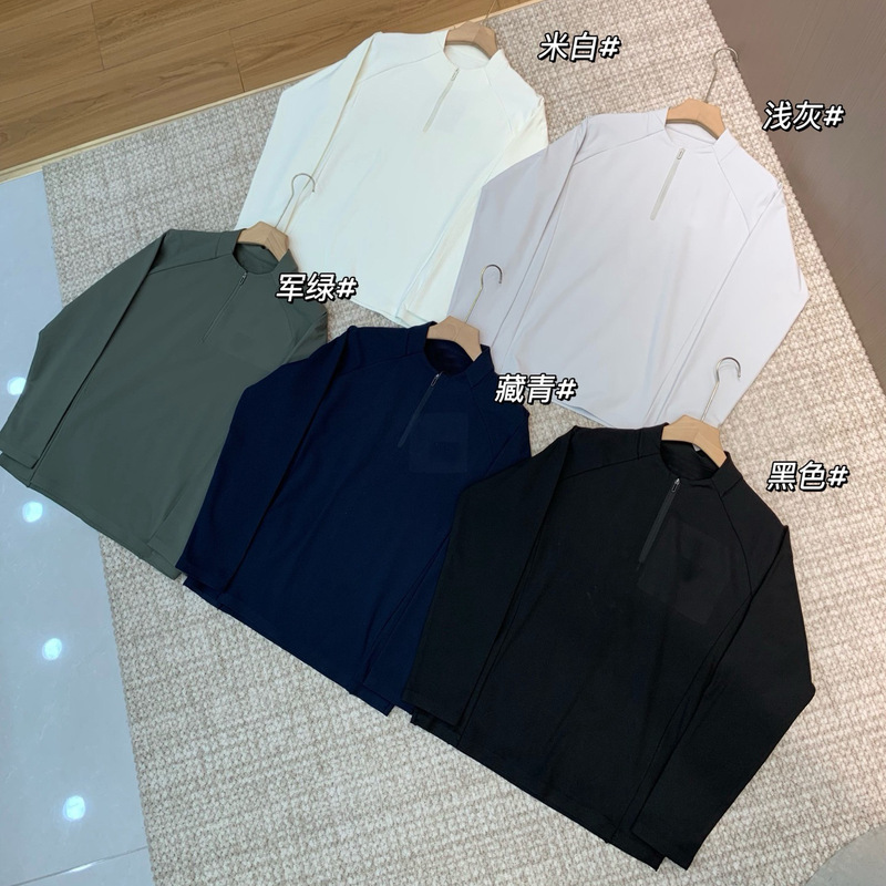0905x2~Autumn new outdoor casual comfortable versatile men's long-sleeved T-shirt with chest print and stand-up collar and half-zip 0905x2~Autumn new outdoor casual comfortable versatile men's long-sleeved T-shirt with chest print and stand-up collar and half-zip