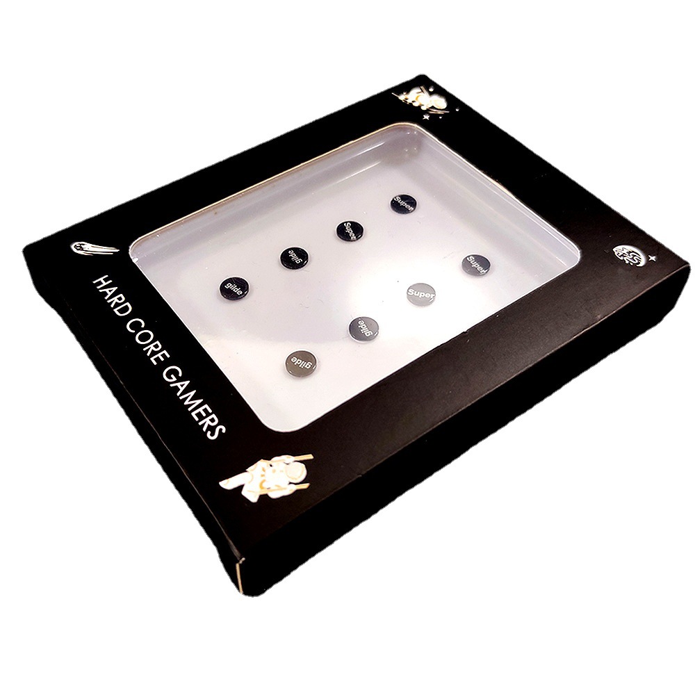 Suministro directo de fábrica e-sports mouse etiqueta engomada del pie de cristal universal pequeño punto de cristal mouse pie pad serigrafía logo