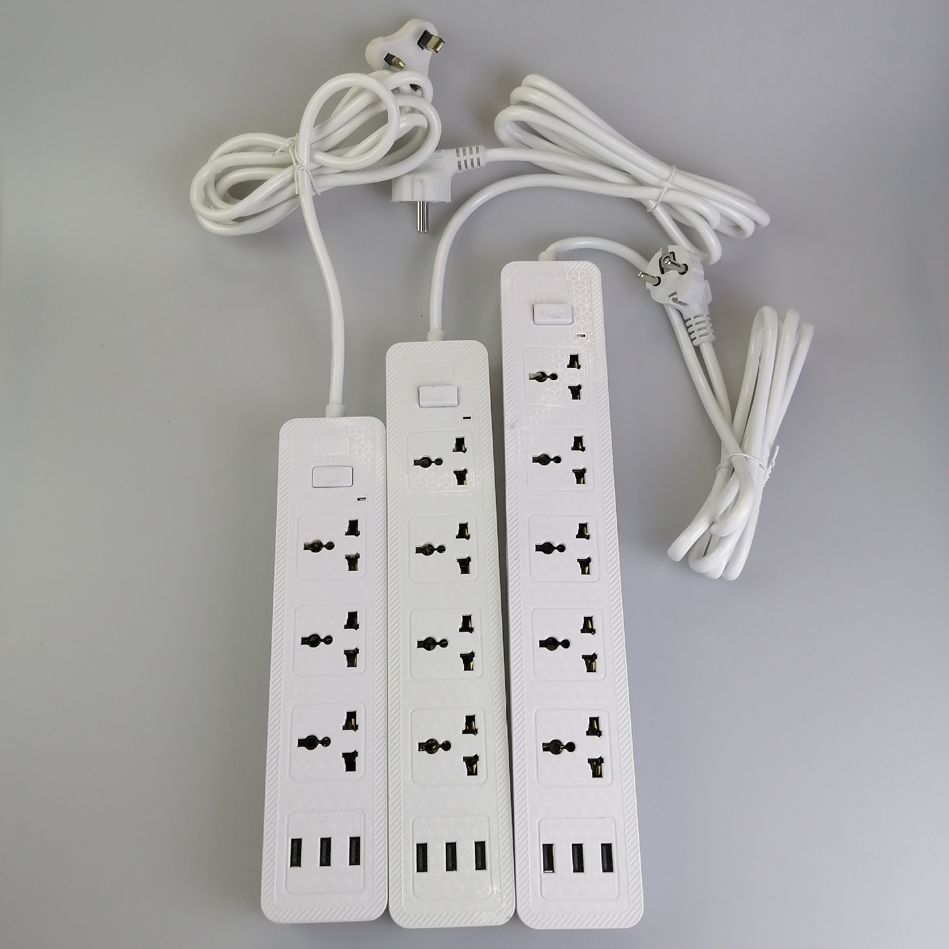 排插英式多用孔可做USB欧式可做延长拖线板插座总控磨砂白