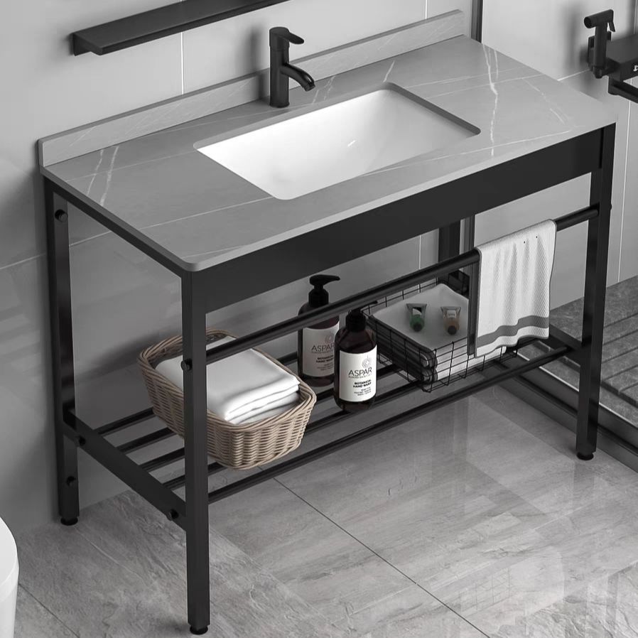 New Slate Countertop Integrated Washbasin Washbasin Simple Rack Combination Balcony Bathroom Washstand Hotel Home