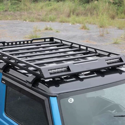 Suitable for 18-26 Models of Jimny Luggage Frame Roof Rack, Aluminum Alloy with Spotlights + Wiring Harness (Roof rack)