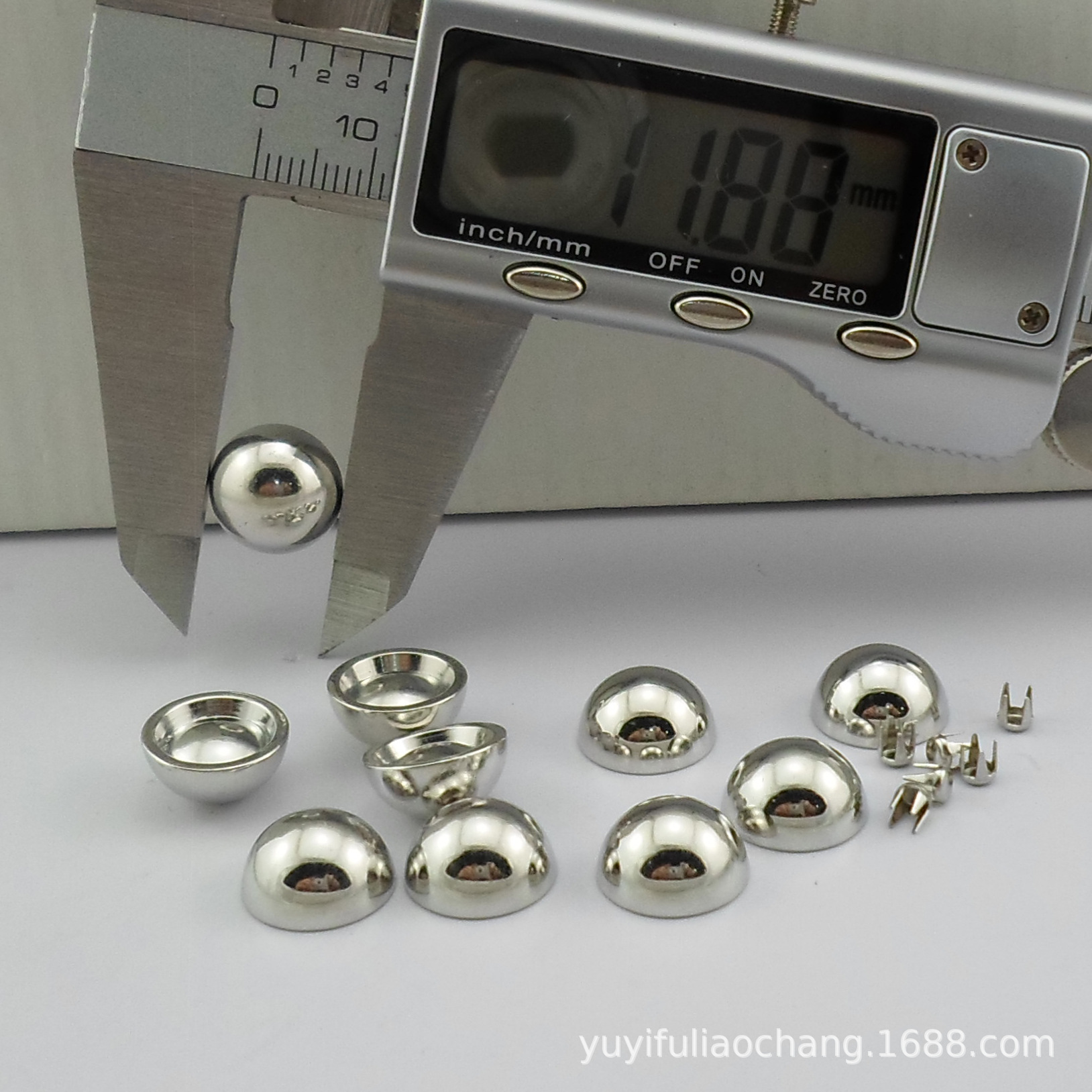 （塑料）12MM半圆形铆钉蘑菇塑料钉 无孔圆形撞钉配不锈钢4爪底