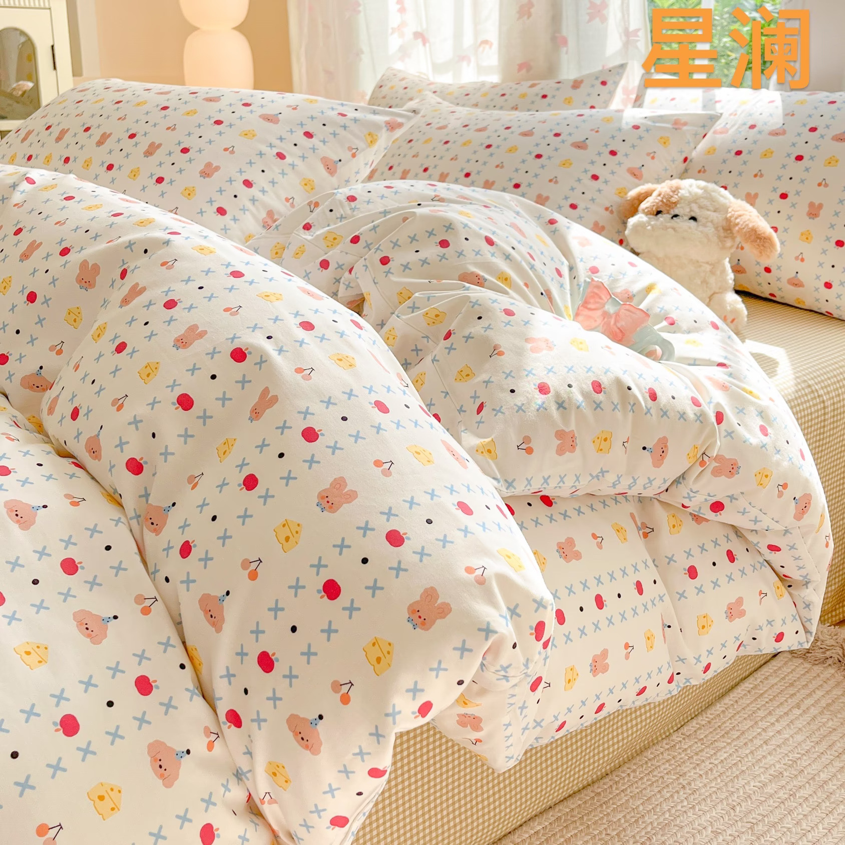 Ins-Style All-Cotton Four-Piece Set, Direct Sales from Nantong Factory, Pure Cotton Duvet Cover, 100% Cotton Bedding Wholesale, Live Streaming Dropshipping