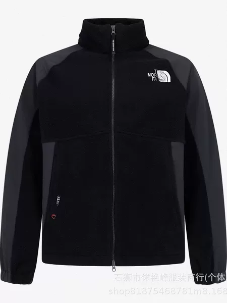 North BM style embroidered print spring and autumn new fleece-lined jacket men's casual cardigan windbreaker