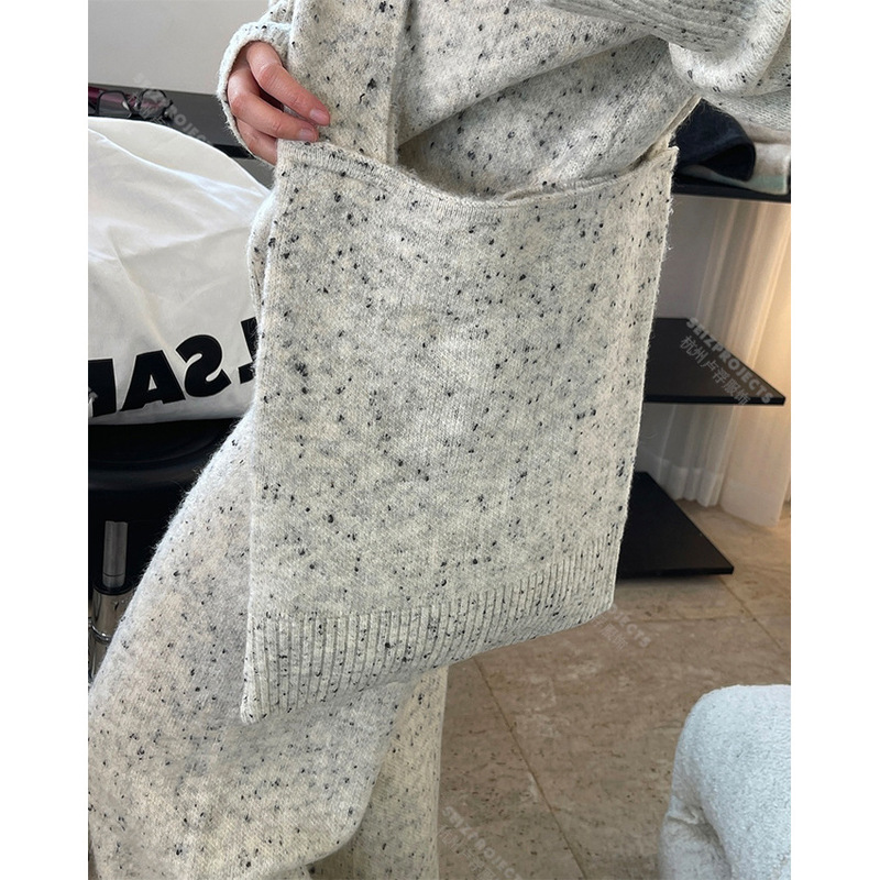 Louvre Winter New K-Style Ins Style Sense of Design Design Casual Bag Lazy Elegant Soft Knitted Bag