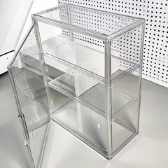 透明手办盲盒展示柜吧唧痛柜化妆品收纳盒亚克力置物架壁挂展示架