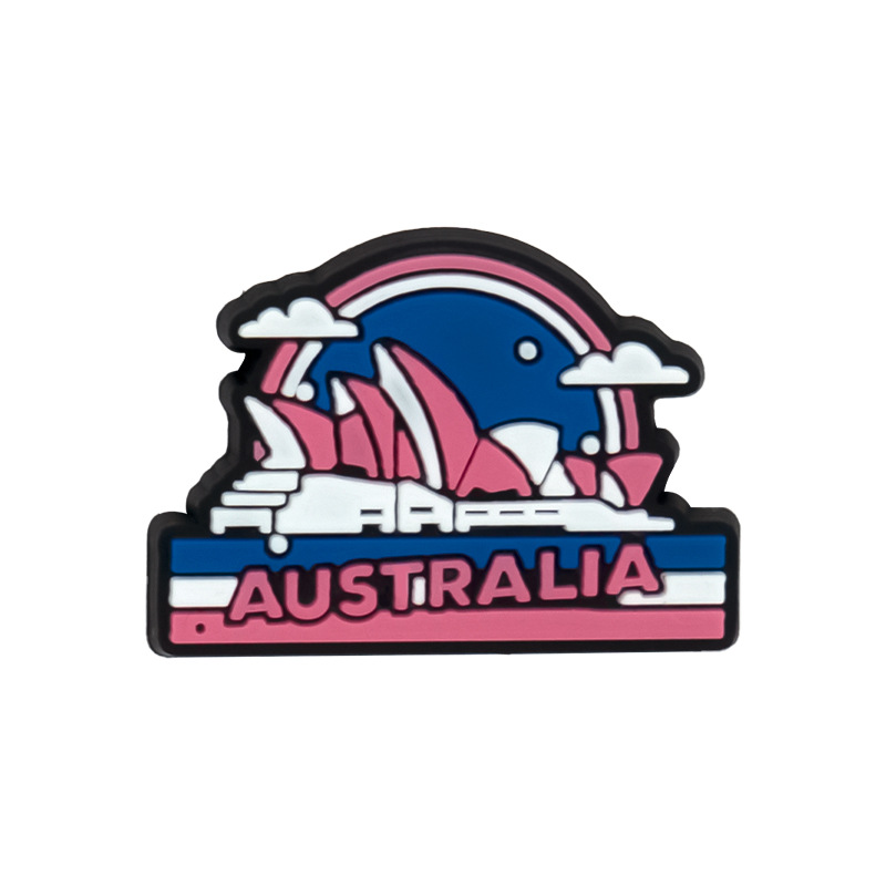 国境を越えたアニメオーストラリアの靴の花の靴は穴の靴の装飾のボタンの部品を掛けます。