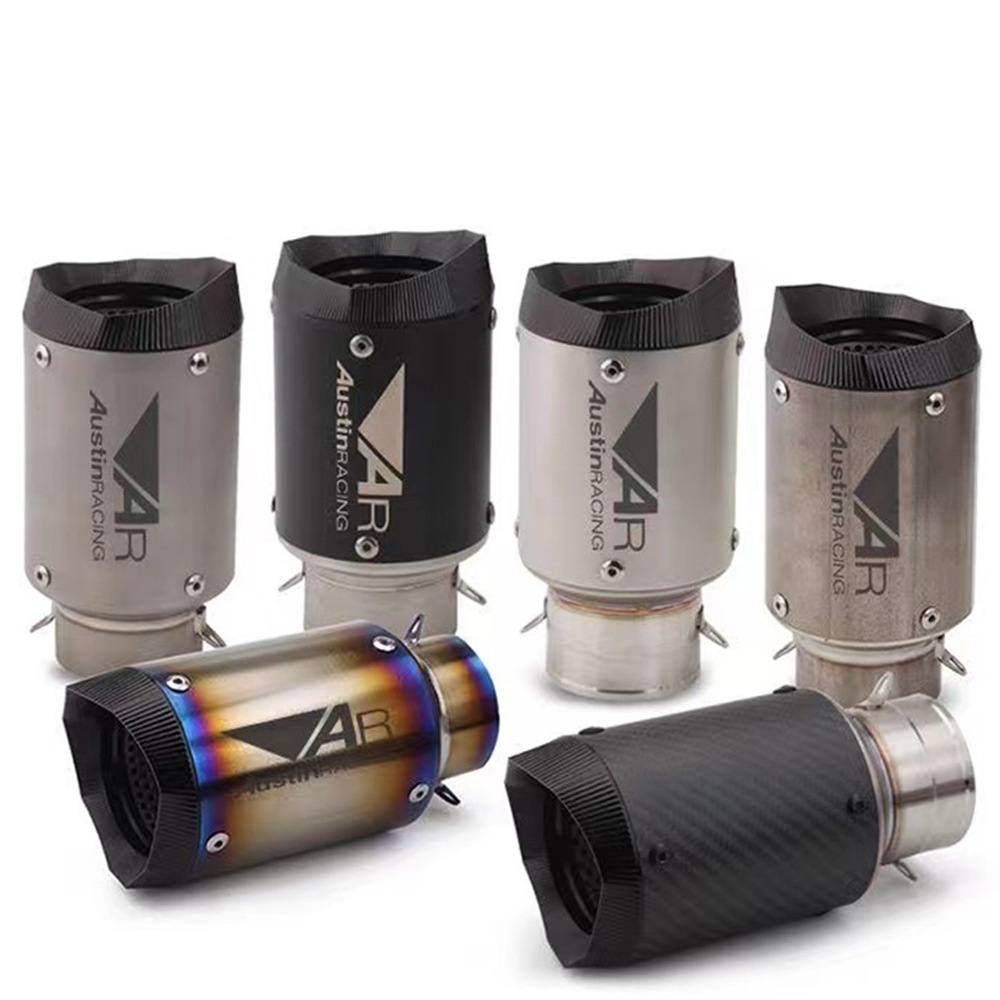 Motorcycle sports car modified exhaust pipe titanium alloy carbon fiber fried street exhaust z900/zx10r/zx25/r3