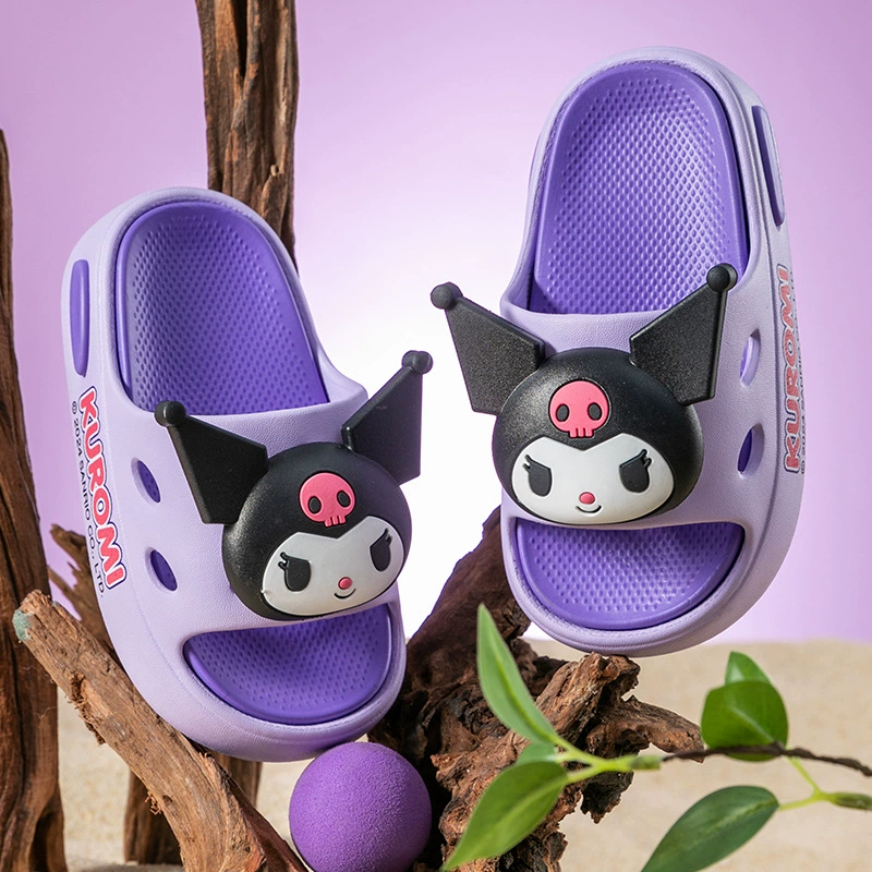 Детские тапочки Летние кулуми для девочек Принцесса принимает ванну Нескользящие крытые холодные тапочки большие дети Санрио тапочки