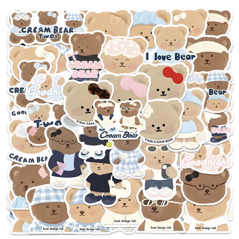 150 Super Cute Little Bear Stickers Cartoon Ins Style Japanese Style Warm Decoration Notebook Personalized Stickers DIY