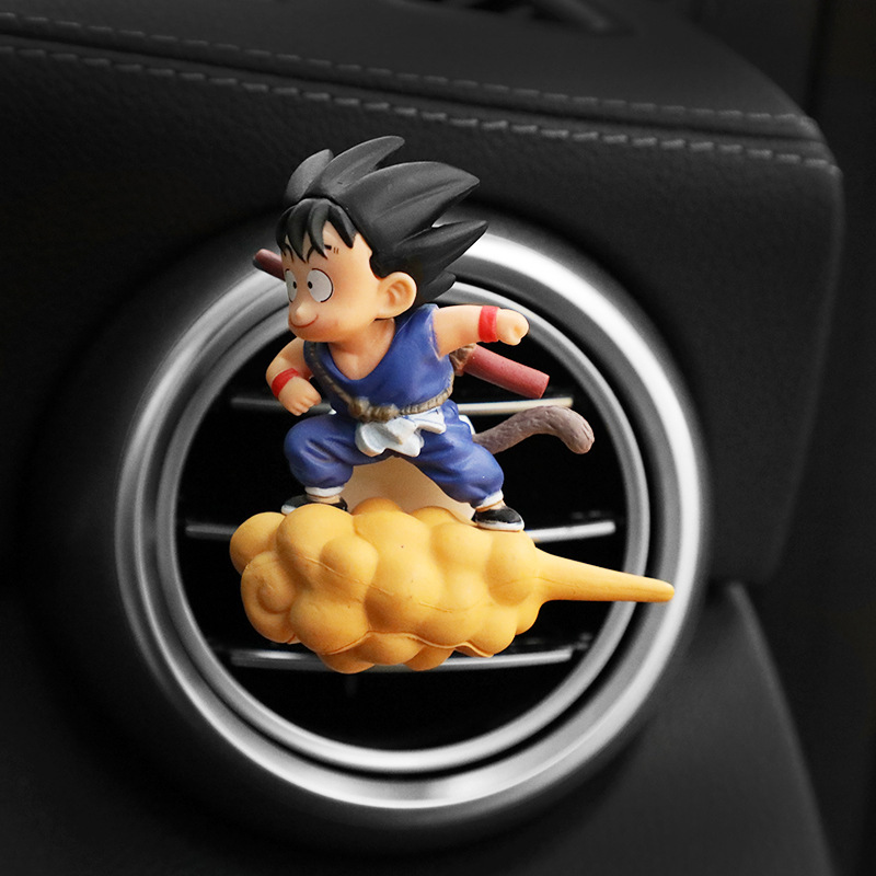 Creativo Dragon Ball Flying Wukong Car Perfume Clip de salida de aire de coche Adornos de aromaterapia Lindas decoraciones de coche