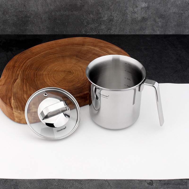 Chockmen Zhuo Deming 18 / 10 olla de leche de acero inoxidable de 11 cm taza de leche caliente 1L