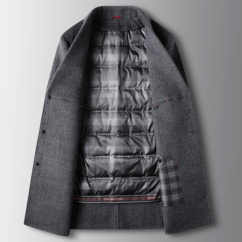 Herrenbekleidung Herrenmantel Herbst und Winter doppelseitige Wolle handgefertigte Windjacke mittleren Alters und junger Business-Casual-Wolljacke mit Seiden-Baumwollfutter_voghion.com