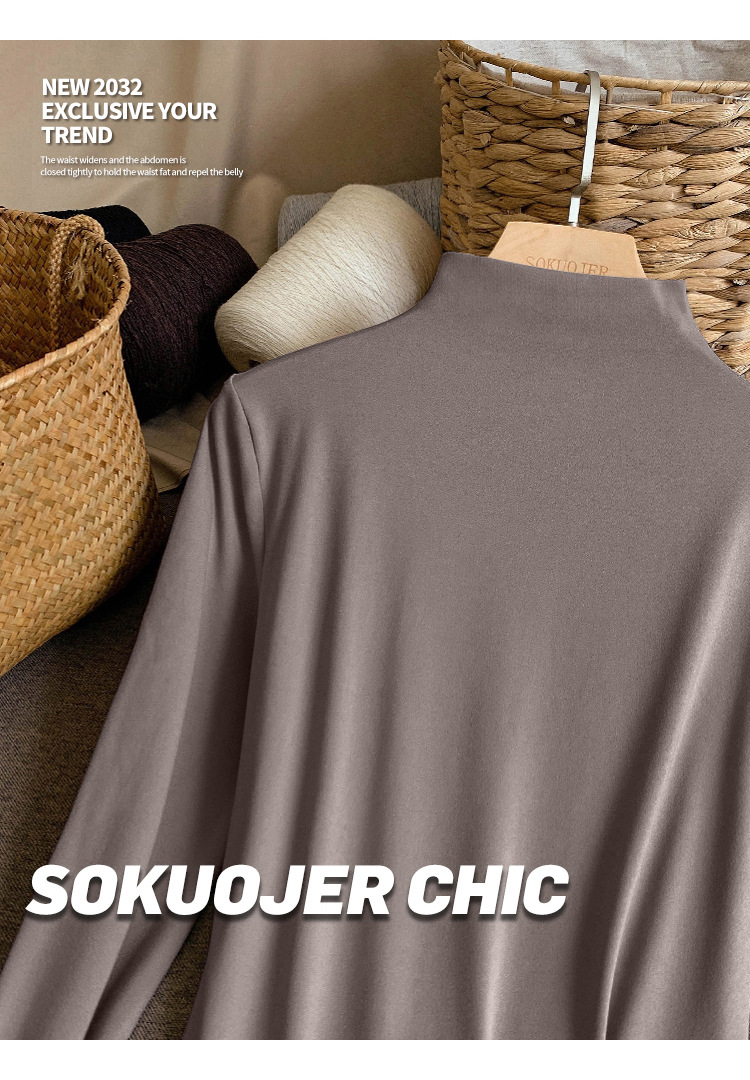 231g Weight Long Sleeve Sleeve Length Pullovers Placket Type Regular Sleeve Sleeve Type Spandex, Polyester Fabric Type Regular Top Length T-shirt Tops Type Holiday, Daily Occasion High Neck Neckline Slim Fit Type Solid Color Pattern Winter, Autumn Season Women's Gender Elegant, Streetwear Style Wholesale Women's Elegant Streetwear Solid Color Long Sleeve Sweaters & Cardigans 24