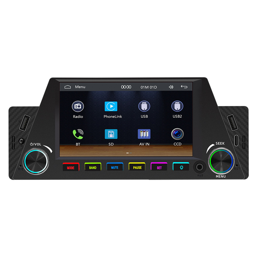 5 pulgadas carplay inalámbrico de un solo husillo reproductor MP5 montado en automóviles interconexión de pantalla de control central de navegación de radio de automóviles