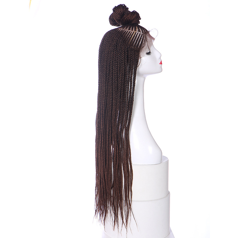 Cabello trenzado antes de la cubierta de encaje nueva moda mujer trenza de tres hebras peluca de fibra química cubierta de cabello LW0238