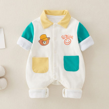 清仓春秋新款婴儿a类纯棉连体衣男宝宝爬服可爱新生纯棉外出衣服
