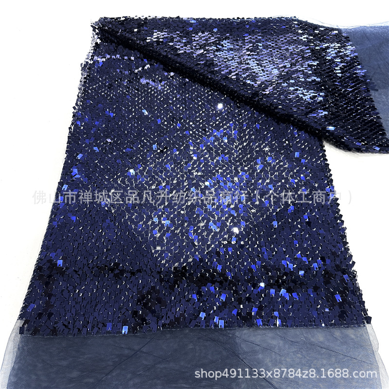 Fabricante nuevo 20 color pequeño rollo largo sequinilla tela de malla ropa de moda decoración de ropa de boda tela