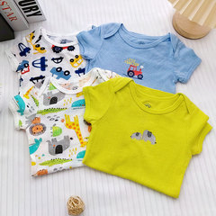 夏季新生兒短袖連體哈衣男女寶純棉透氣網眼包屁衣嬰幼兒童裝批發