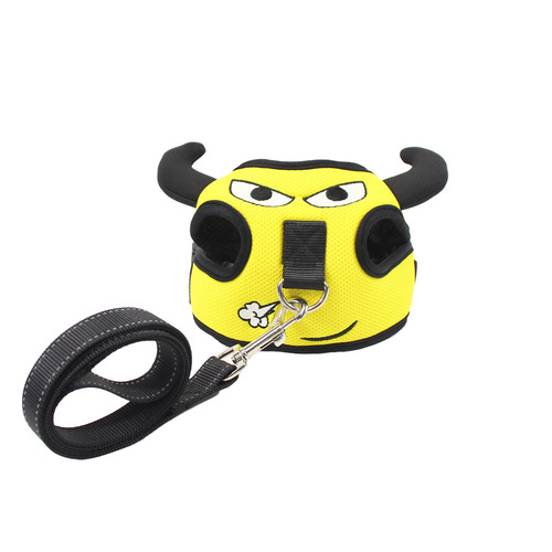 Pet it Cartoon Corgi Dog Chest and Back Small Dog Adjustable Anti-breakaway Harness Nylon Pet Leash Set