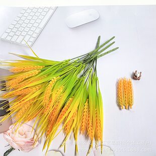 Cross -border manufacturer Simulation Qi Chasu Earlier Rice Simulation Flower Beast Rural Earlier Plant Landscape Wall